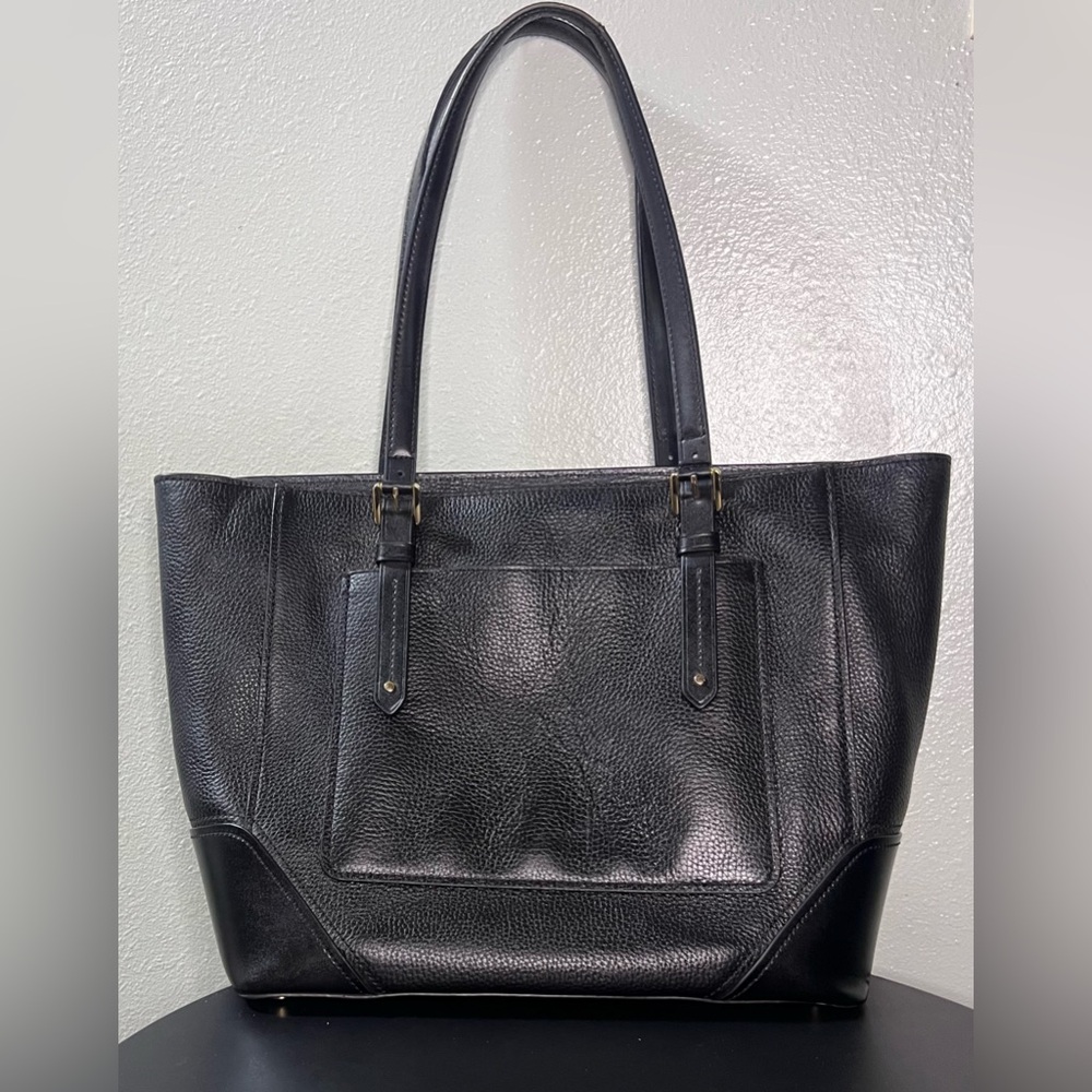 Michael Kors Quinn Black Genuine Pebbled Leather Tote Bag Purse Satchel Classic - Picture 4 of 15